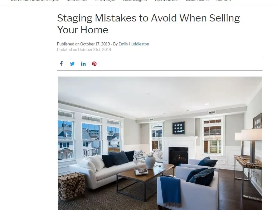 Redfin article – “Staging Mistakes to Avoid When Selling Your Home”